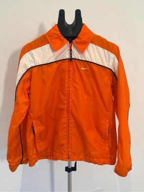 Vintage Nike Orange White Windbreaker Jacket Y2K Swoosh Track Jacket Small